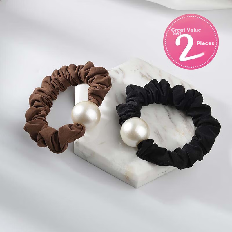 CHIMERA Simple Hair Ties, 2 Pieces, High Elasticity, Bun Hair Accessories, Hair Bands, Ponytail Hair Ties, Birthday Gift for Girls