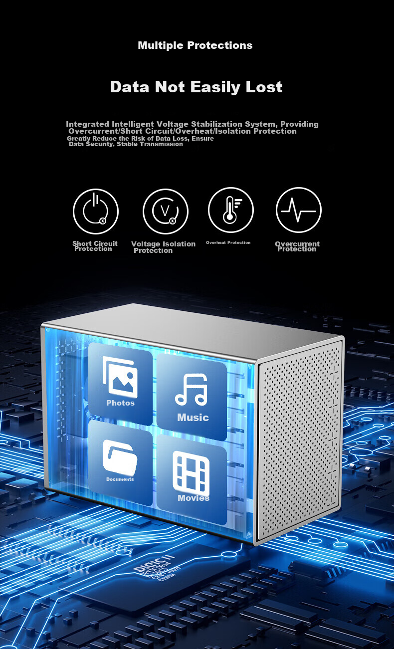 Yottamaster Magnetic Disk Array Hard Drive Enclosure, Multi-Bay Hard Drive Case, RAID Storage with Temperature Control Fan, Suitable for NAS Expansion Storage Capacity Increase, 2.5/3.5 SATA Mechanical And Solid State Drives 8