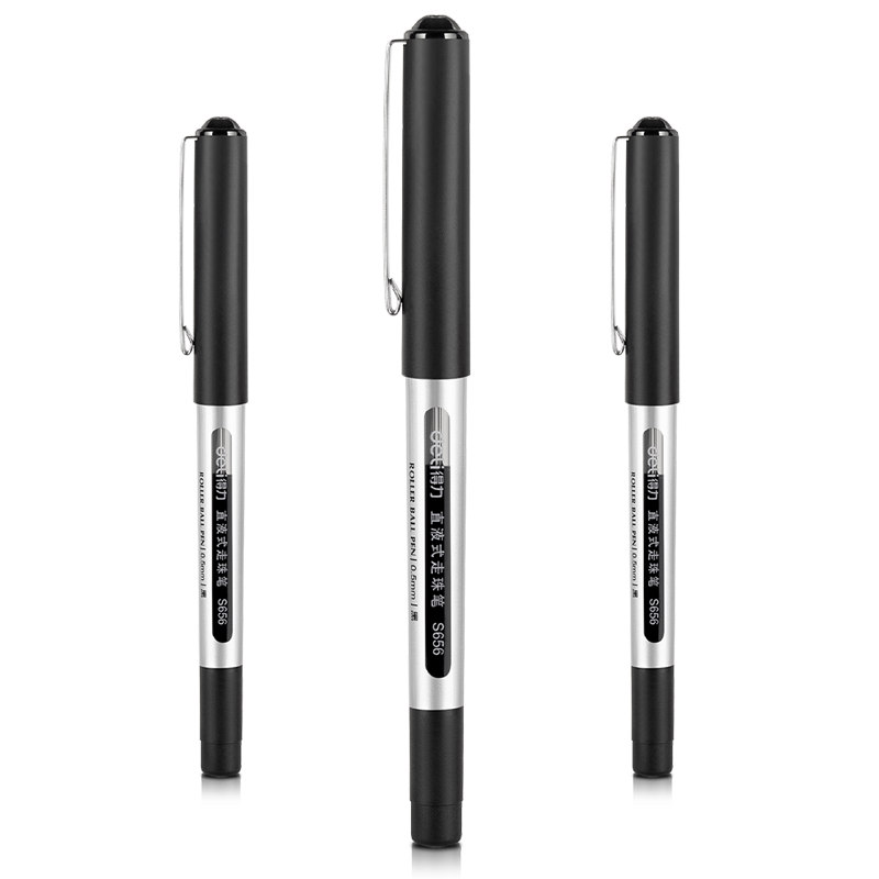 Deli Gel Pen, 0.5mm Bullet Tip, Student Signature Pen, Office Neutral Pen, Rollerball Pen, Office Supplies, Black, 50 Pens/box, 33475