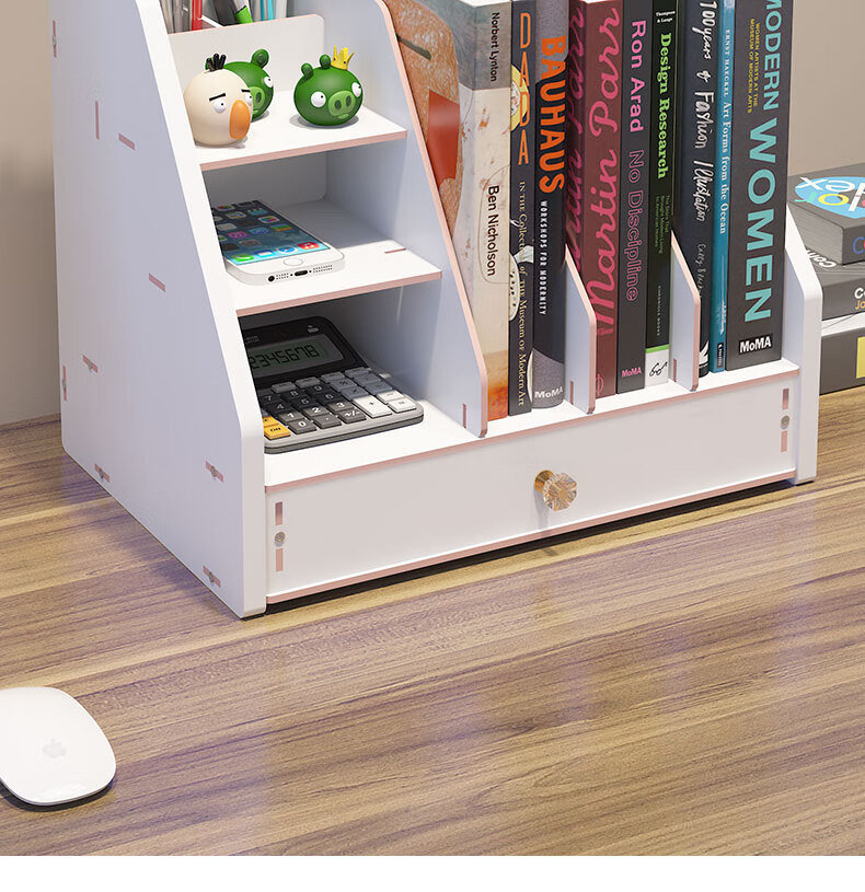 Shuranjia Drawer-Style Multi-Layer Office Desk Organizer with Lock, Cherry Wood Color 07-2 6