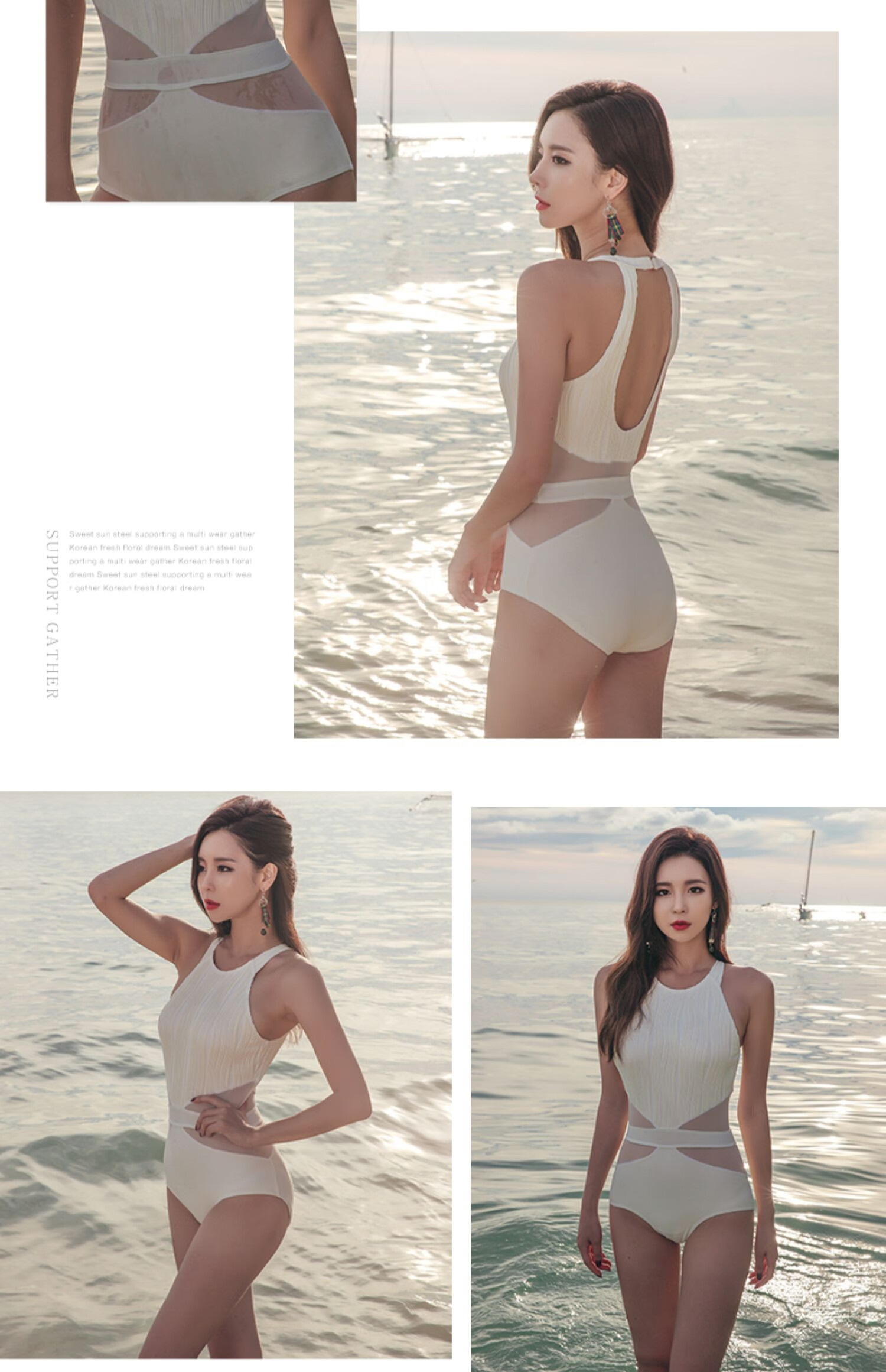 DK Swimsuit for Women, Sexy Slimming Tummy-Covering Conservative One-Piece Black And White, Push-Up for Small Chest, Suitable for Hot Springs And Swimming 8