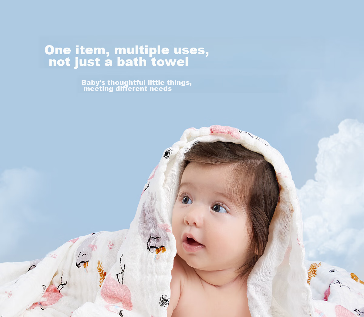 Mianzhirun Baby Bubble Bath Towel, 6-Layer Cotton Gauze Ultra-Soft Bath Towel, Little Chicken Planet Style [Single Pack], 105*105cm 3