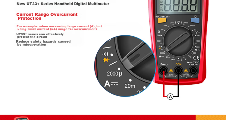 UNI-T UT33A+ Pocket Digital Multimeter, High-Precision Burn-Proof Multimeter, Electrician's Meter, Multi-Purpose Meter for Home Use 13