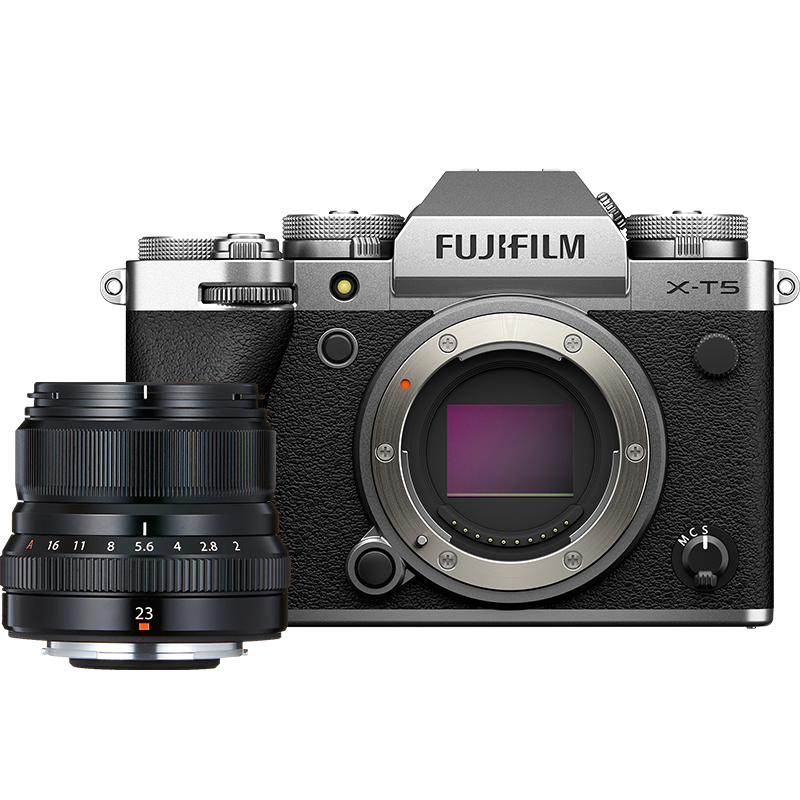 FUJIFILM X-T5/XT5 Mirrorless Camera Kit (23mm F2) 40.2MP 7-Stop 5-Axis Image Stabilization 6K30P Classic Mechanical Dials Silver