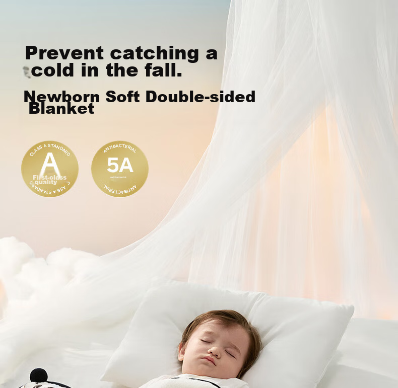 Babycare Baby Blanket, Double-Layer Antibacterial Fleece Blanket for Kindergarten, Nap Blanket for All Seasons, Little Dog Design, High And Wide, 110*140cm 2