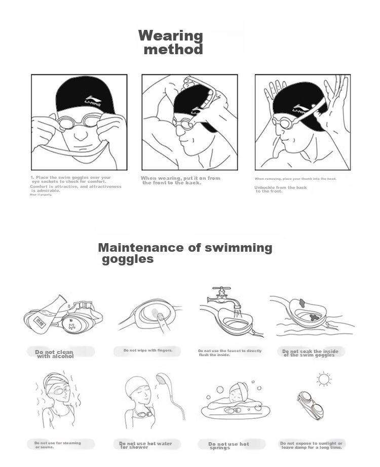 Li-Ning , Swimming Goggles for Men And Women, Adult Non-Prescription Swimming Professional Training High-Definition Waterproof Anti-Fog Protective Eyewear Swimming Glasses, Jujube Red 12