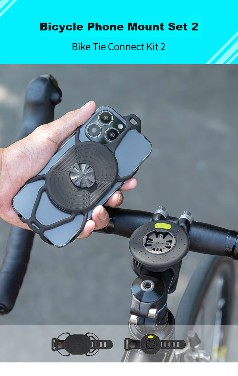Bone Road Bike Phone Mount, Silicone Shock-Absorbing Quick-Release Cycling Phone Holder, Compatible with Garmin Bike Computer 6