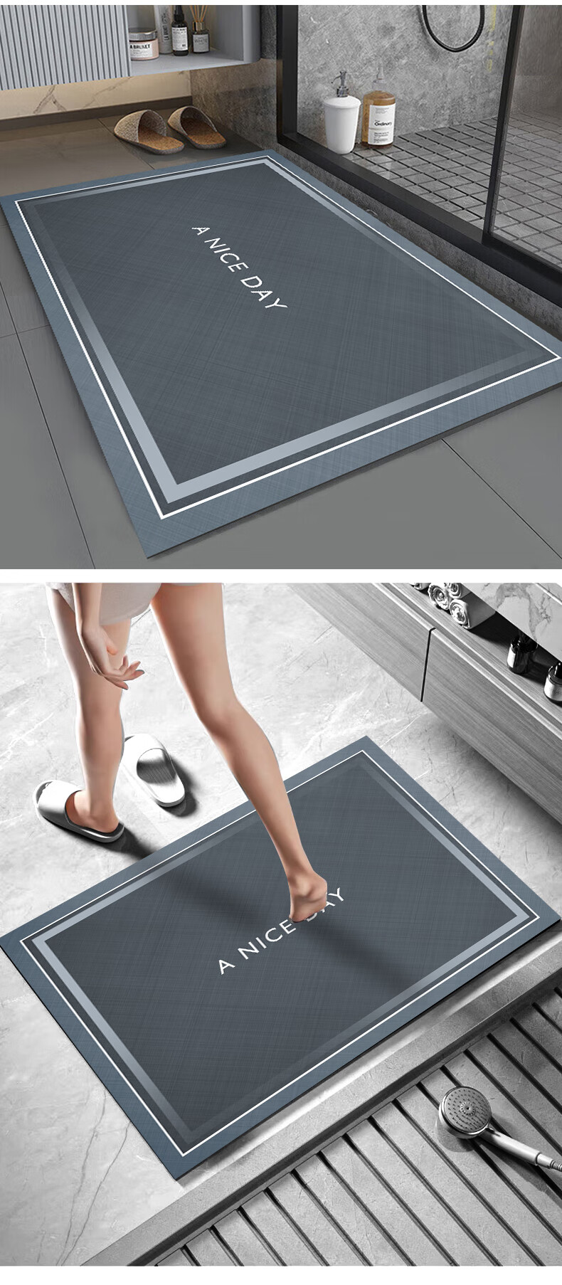 Zunchao Bathroom Mat, Absorbent Non-Slip Mat for Bathroom Entrance 17