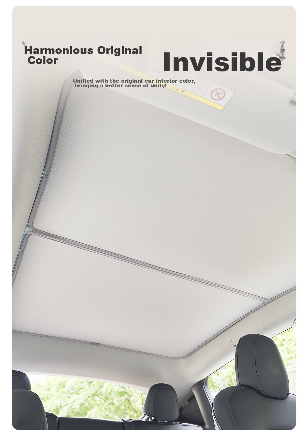 3W Suitable for Tesla Model 3 Refreshed Special Sunroof Shade, Summer Car Interior Sunshade, Heat Insulation Canopy, Sun Protectio 6