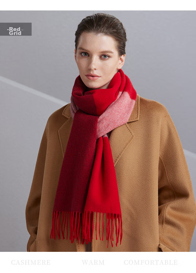 Hengyuanxiang 100% Cashmere Scarf, Women's Shawl, Warm Neck Warmer, Birthday Gift for Mom, Present for Elders 15