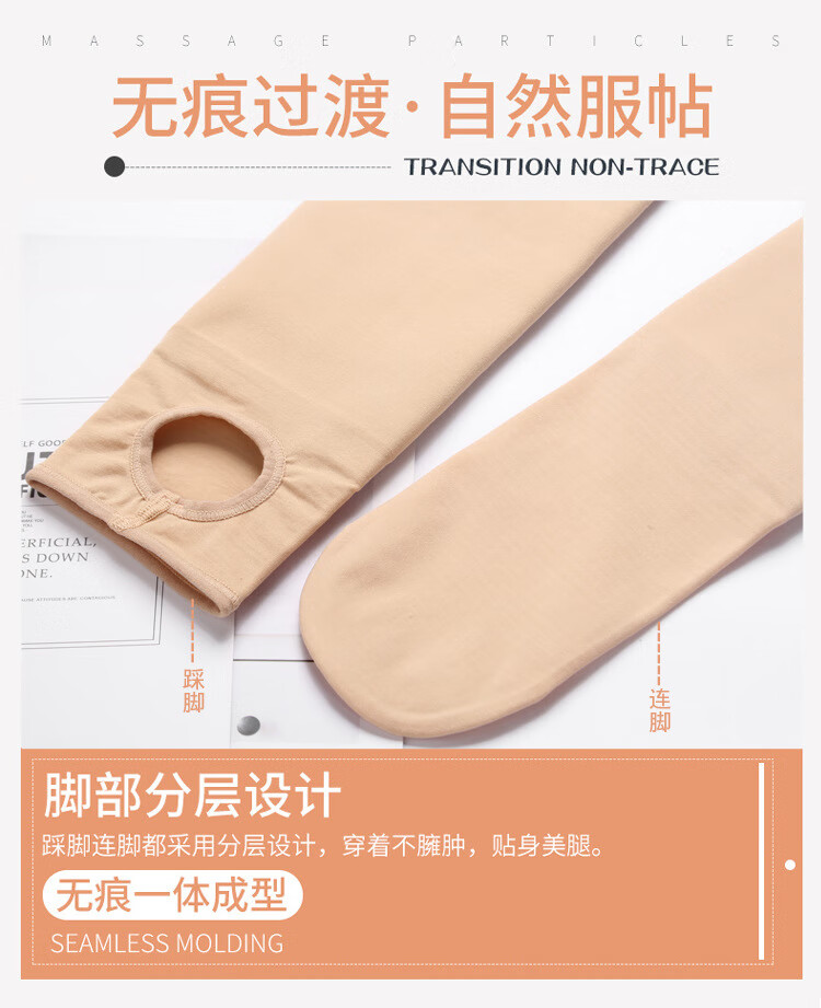 MAOHUO Women's Thigh-High Stockings, Autumn And Winter All-In Pants, Fleece-Lined Thick Leggings, Warm Pants, Wearable Outside, Pantyhose 9