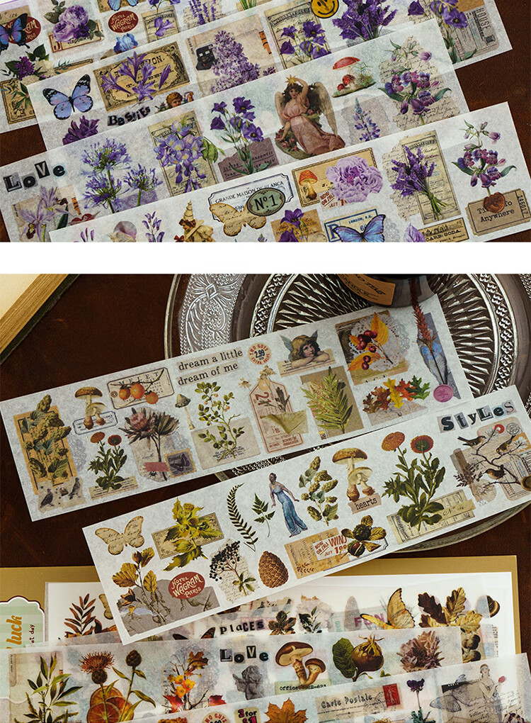Yuhe Segmented Planner Tape Stickers, Landscape Decorative Stickers And Paper Journal Materials DIY Gift for Girls Children's Day Present, 4 Styles in Total 24 Pieces 4269 17