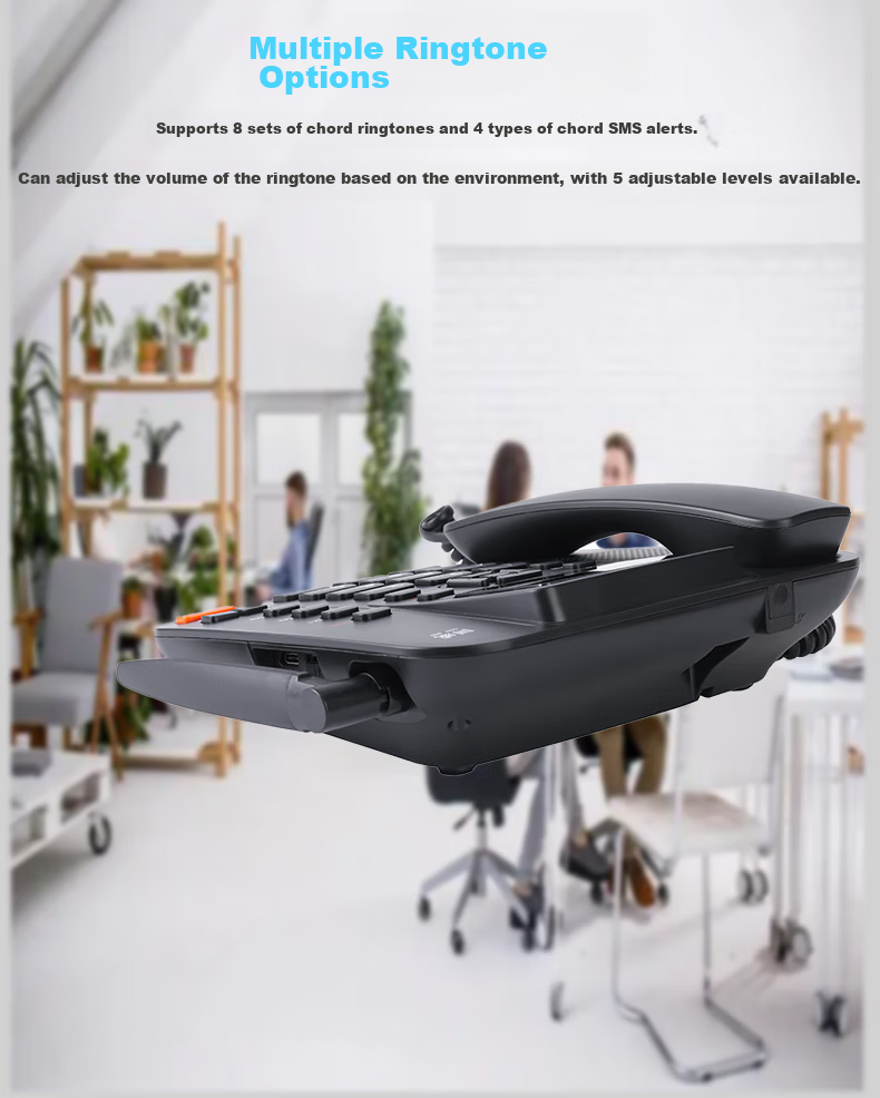 Guowei GW50 All-Network 4G5G Wireless SIM Card Telephone with Recording Function, Compatible with China Mobile, China Unicom, China Telecom And Cable TV Networks, Office And Home Use, Telemarketing, Landline Phone, Black 13