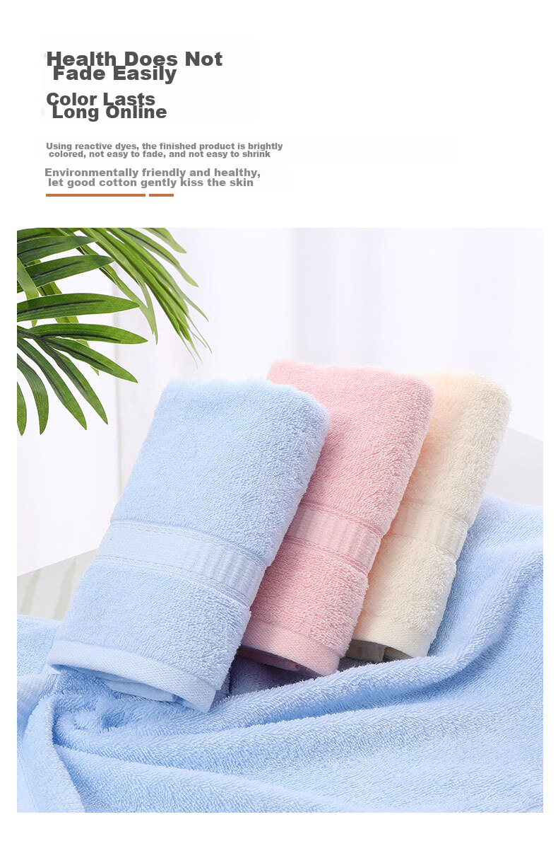 Grace Towel, 7A Antibacterial Class A Pure Cotton Highly Absorbent Men's And Women's Sports Face Towel, Blue/gray/beige, Pack of 3 9