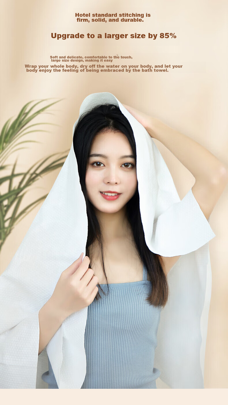 Grace Disposable Bath Towels, Compressed for Travel And Hotel Use, Portable And Thickened, 70*100cm, Pack of 3 3