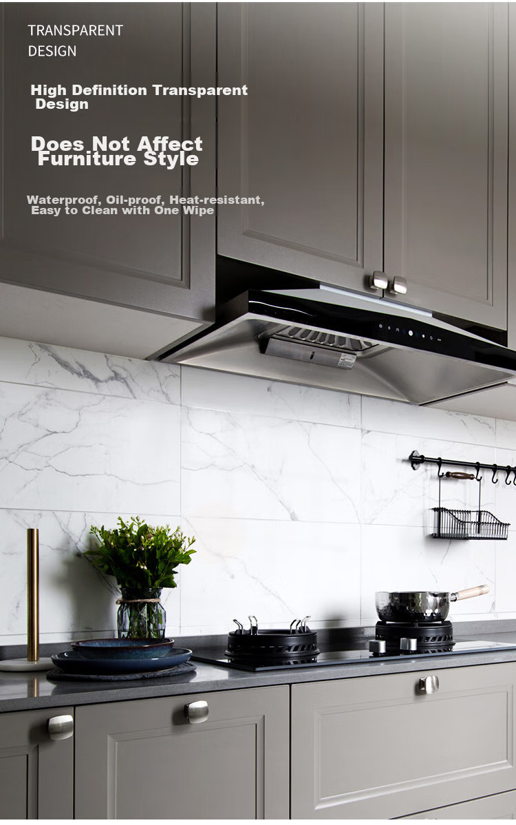 Jinlongxing Kitchen Oil-Proof Sticker, Cabinet Waterproof And Moisture-Proof Adhesive, Hanging Cabinet Wall Transparent Self-Adhesive Heat-Resistant Protective Film, 5 Meters 6