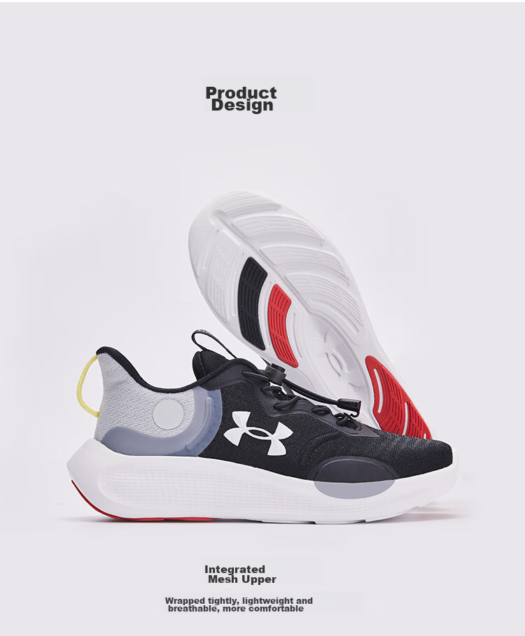 Under Armour Children's Shock-Absorbing Non-Slip Exam Shoes for Older Boys, Breathable Lace-Up Running Shoes 9