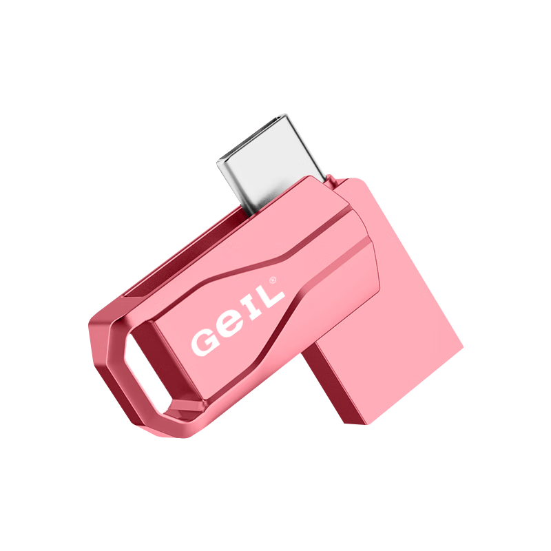 GEIL 128GB USB3.1 Type-C Dual-Use OTG Flash Drive for Phones And Computers, High-Speed Read 150MB/s GP200 Series Cherry Pink