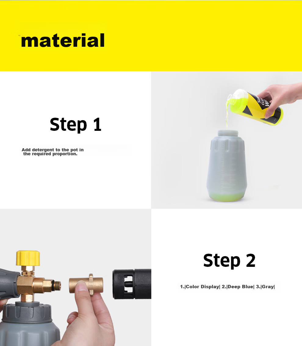 KARCHER German High-Pressure Car Washer, Water Gun Cleaning Machine Accessories, Foam Spray Bottle, PA Bottle 10