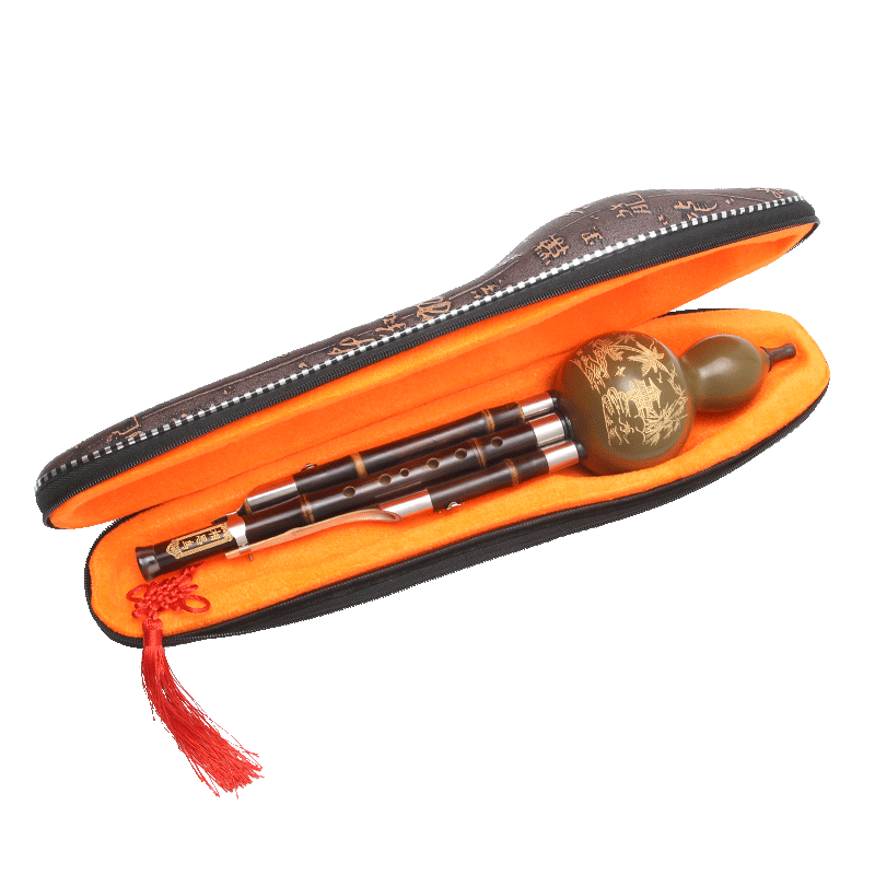 Xiangsiniao Hulusi in B-Flat Key, Anti-Fall Natural Lacquer, Ebony Mouthpiece, for Beginners, Children, Elementary School Students, Musical Instrument