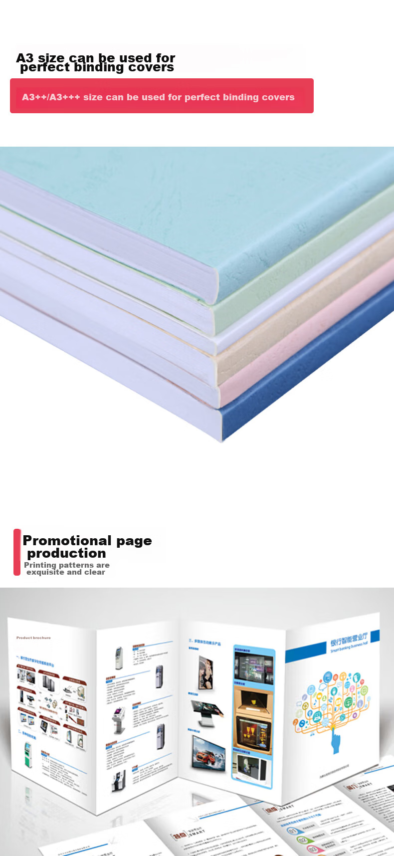 DOCON 180g A3++ Flat Leather Texture Paper, Sky Blue, 100 Sheets Cover Paper, for Glue Binding Machine And Stapler, Imitation Leather Texture Paper for Tender Documents, Cover Paper, Cloud Paper 11