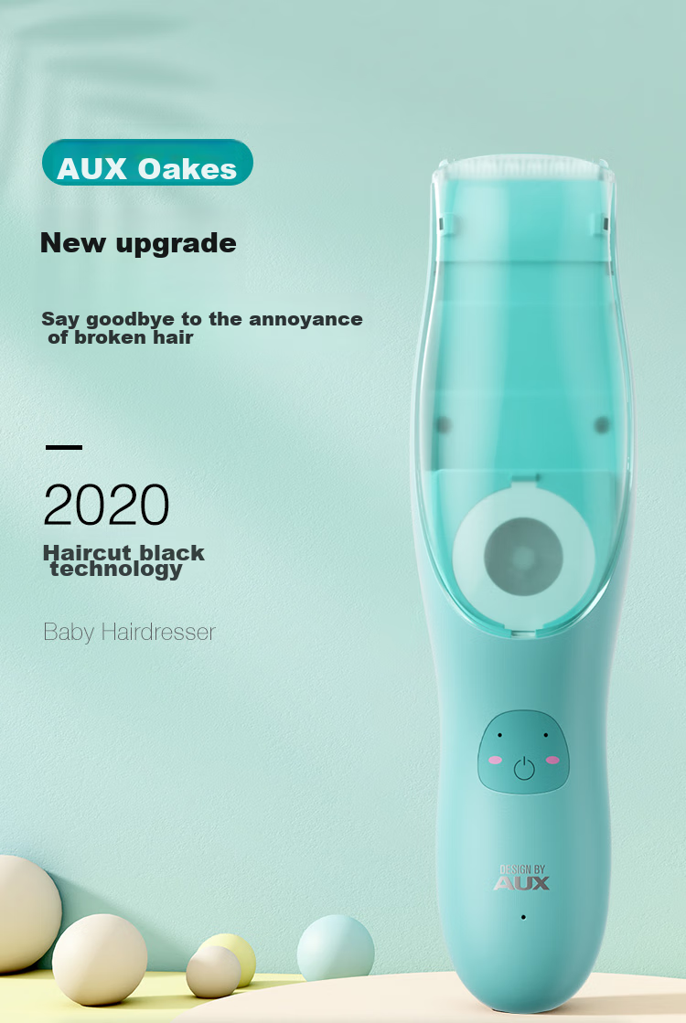 AUX Automatic Hair-Removing Baby Hair Clipper, Suitable for Adults, Quiet Operation, Waterproof, Infant Hair Trimmer, Newborn Electric Scissors, Children's Hair Cutting Tool 2