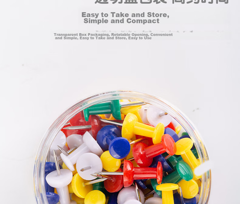 Deli [Super Popular] Colored T-Pins, Cork Board Pushpins, Drawing Pins, 80 Pieces/tube, 0042 11