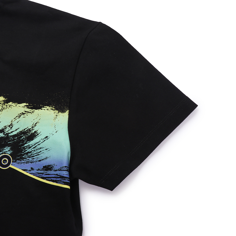 kenzo 高田贤三 20ss春夏 女士黑色棉质胶印海浪图案短袖t恤 fa5 2ts