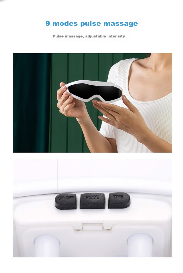 Jiancheng Visual Eye Massager, Magnetic Massage Eye Care Device, Constant Temperature Heat Therapy Sleep Mask HY001, White 3