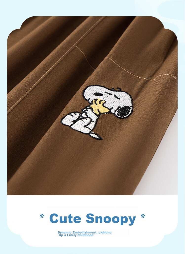 SNOOPY Boys' Hanfu Children's Outfit, Short-Sleeve Shorts Chinese-Style Two-Piece Set, New Modernized Tang Suit, Lightweight Summer Versio 5
