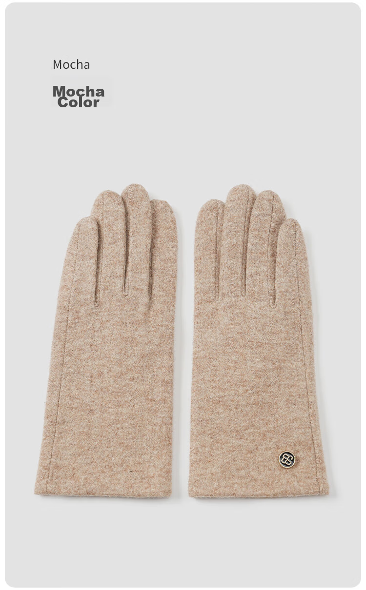 JIUMU Wool Thermal Gloves for Women, Winter Thickened Fleece-Lined, Windproof And Cold-Resistant, Touchscreen Compatible Driving Gloves 13