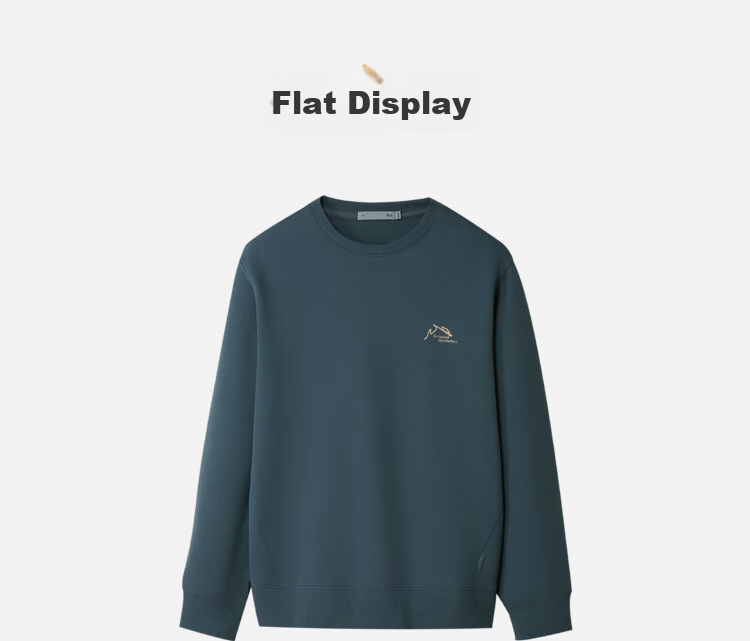 HLAHLA Men's Sweatshirt Mountain Series Embroidered Crew Neck Simple Long Sleeve 16