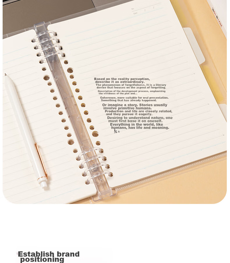 Deli B5 Loose-Leaf Notebook, Xingyu Watercolor Series, 40 Sheets/80 Pages, Comfortable to Hold, 8-Hole Refill Paper, Lined Pages, Replacement Covers, Exam Preparation, Error Correction, Homework Notebook HB540-P 14