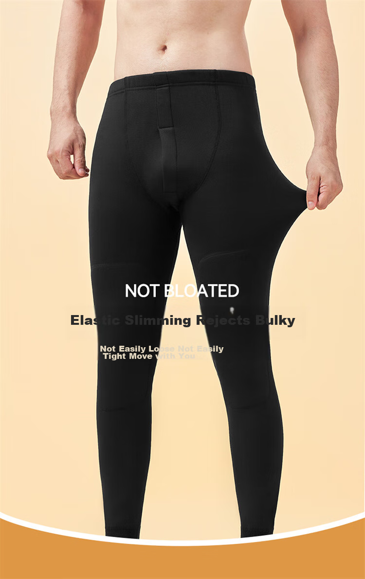 LangSha Men's Thermal Underwear, Thickened And Fleece-Lined, Autumn Pants with Wool And Silk, Knee Protection, Men's Base Layer Pants for Autumn And Winter Seasons 12