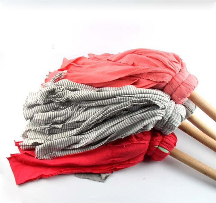 秦岩家用老式棉拖把颜色随机普通木把布条墩布10个装
