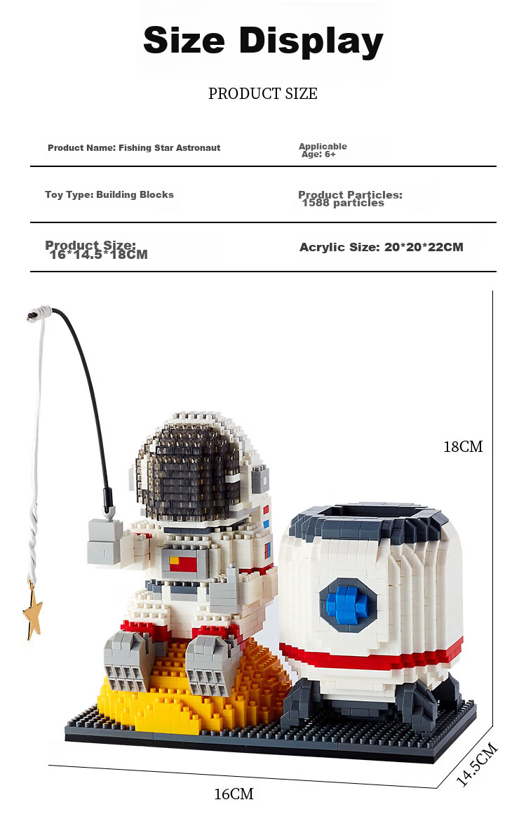 Guanchao Astronaut Pen Holder Building Blocks Educational Toy for Boys And Girls Aged 6-12 Birthday Gift Model 10
