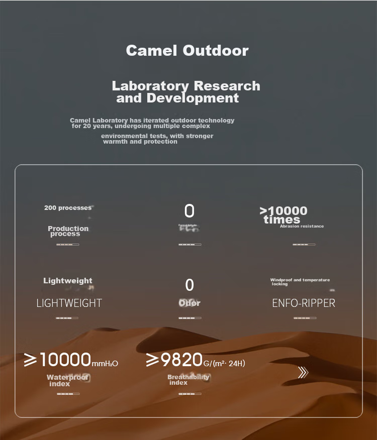 CAMEL Outdoor Waterproof Jacket, Single-Layer Coat, 31187 Flowing White, Men's XXXL 2