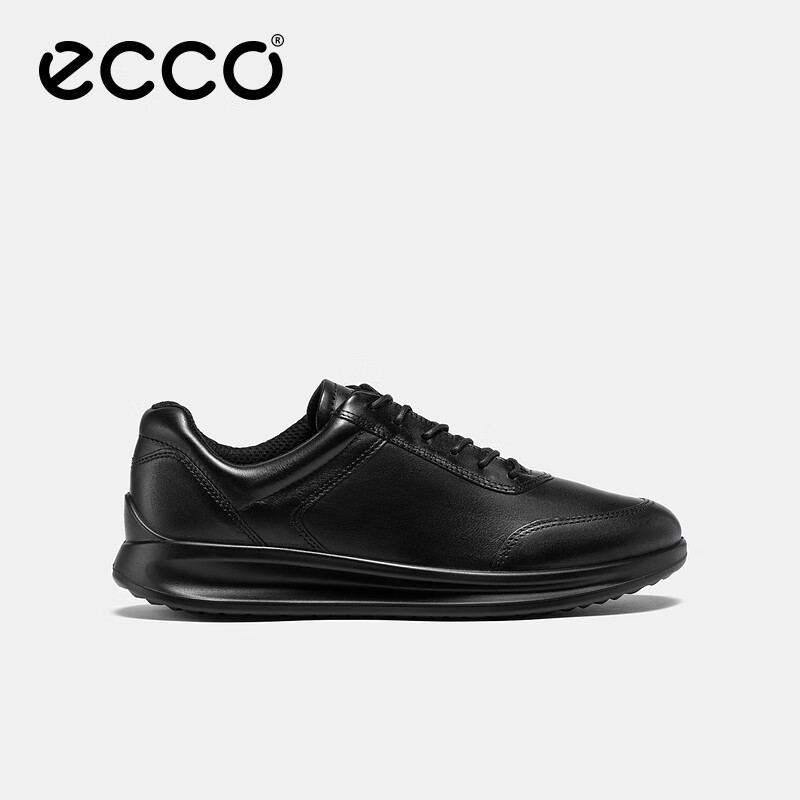 ECCO Formal Shoes, Height-Increasing Cowhide Casual Leather Shoes for Men, Yashi Men's Shoe Series 207124, Black, Size 39