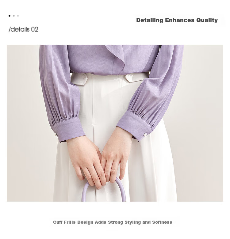 Sentubila Elegant Ribbon Blouse for Women, Spring Women's Wear, Light And Fashionable Long-Sleeve Chiffon Blouse, Versatile Commuter Top 6