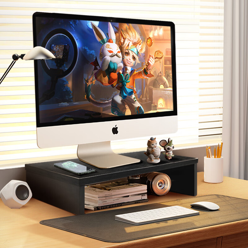 Beifang (Befon) Desktop Computer Monitor Riser, Laptop Riser, Office Storage Rack Base, Monitor Stand, Desktop Keyboard Organizer Shelf 71931