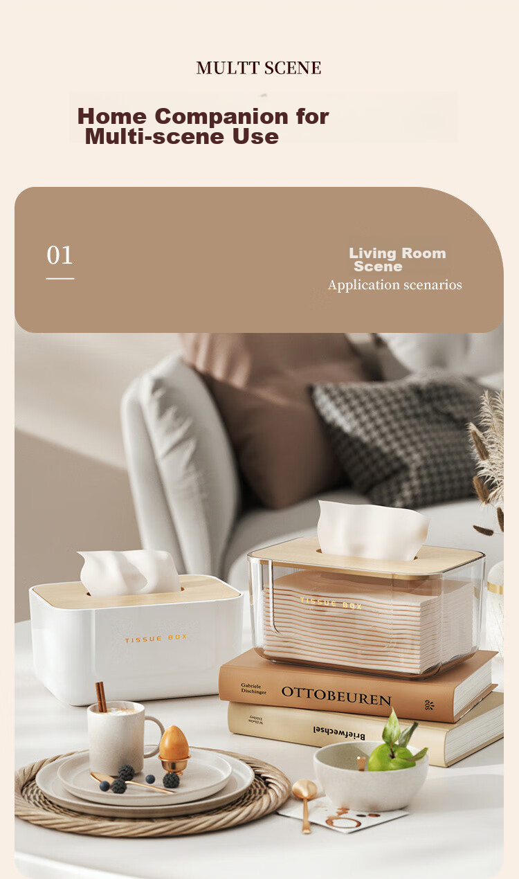 Baoshi Wall-Mounted Tissue Box, No Drilling Required, Made of PET Material, Wide Opening, for Facial Tissues And Toilet Paper, Bathroom Use 9