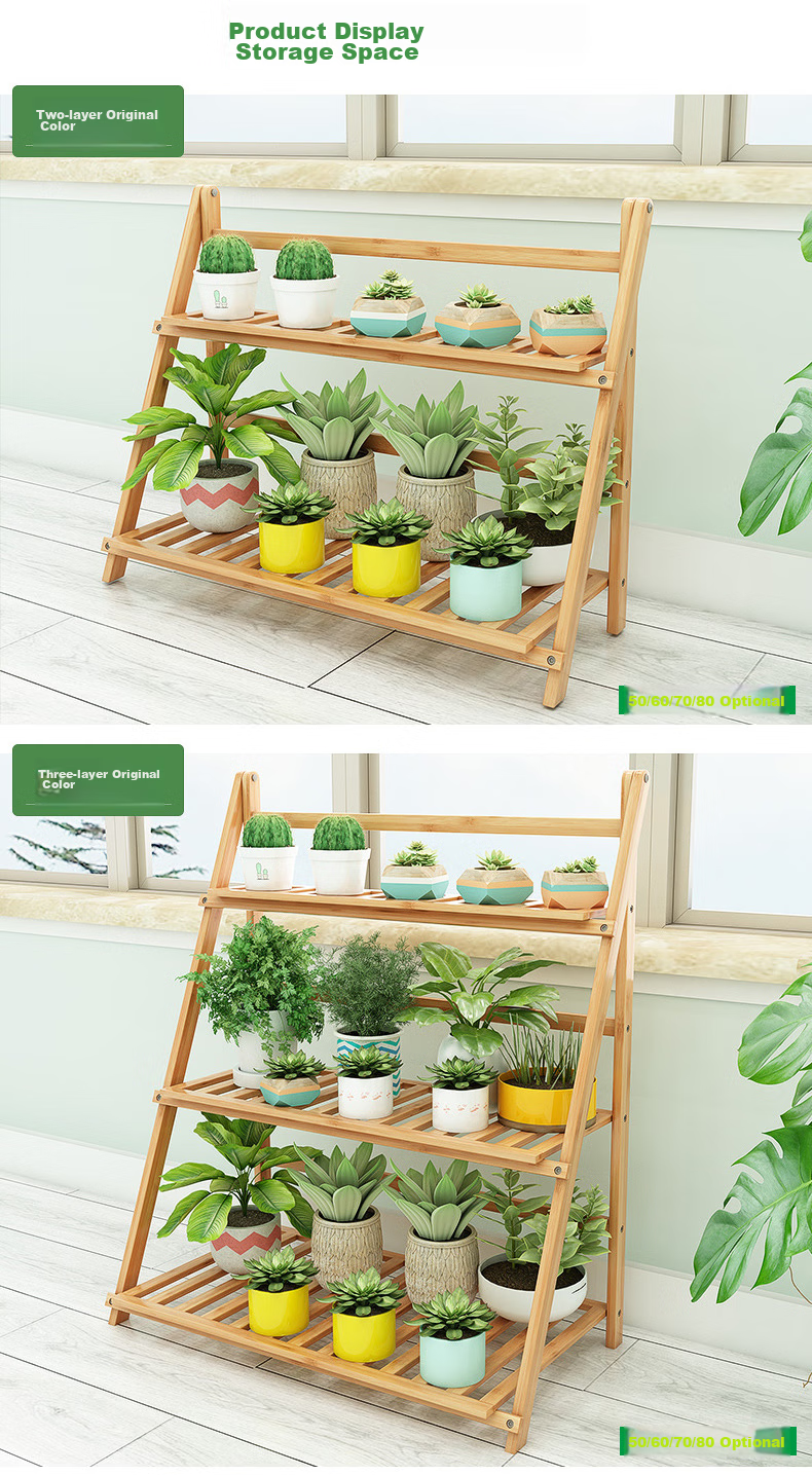 Yijia Flower Stand, Balcony Plant Rack, Multi-Layer Indoor Foldable Flower Stand, Home Simple Storage Rack, 3 Tiers 80 4