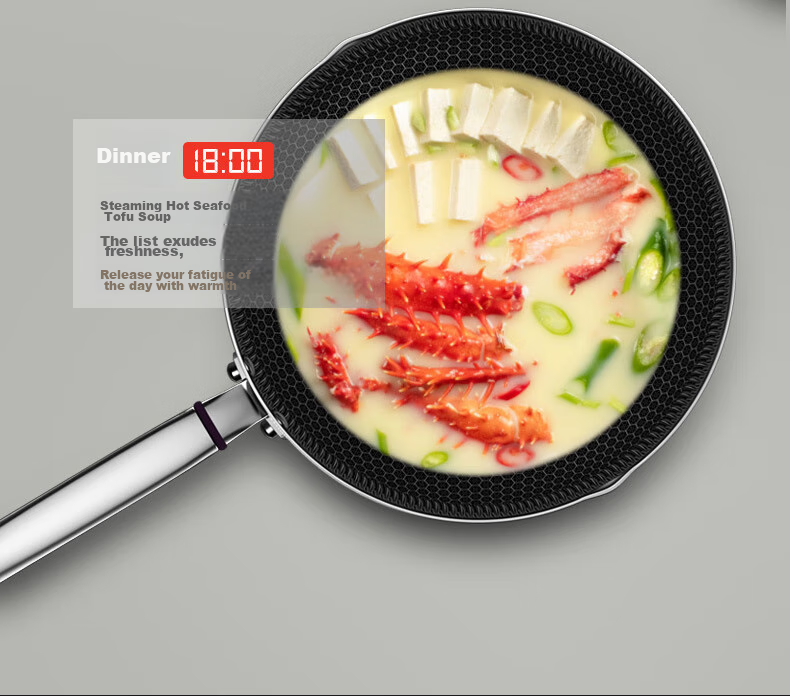 KBH 316L Stainless Steel Frying Pan, Non-Stick Pan, 30cm, Suitable for Home Use with Gas Stove Or Induction Cooker 6
