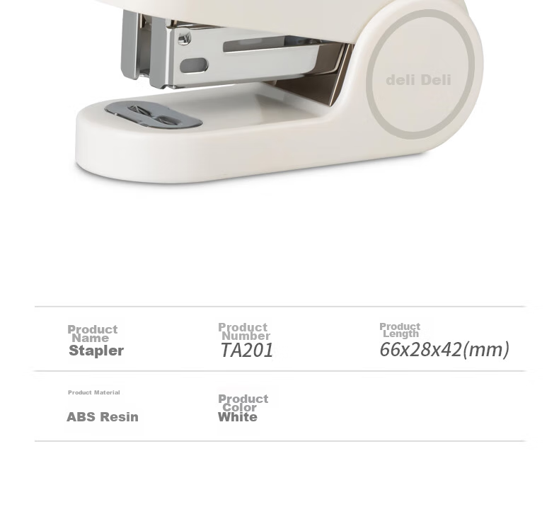 Deli [Back to School Stationery] Mini Stapler, Lightweight And Portable for Students' Office Use, Macaron Color Stapler/Binder/Stapling Machine, White 15