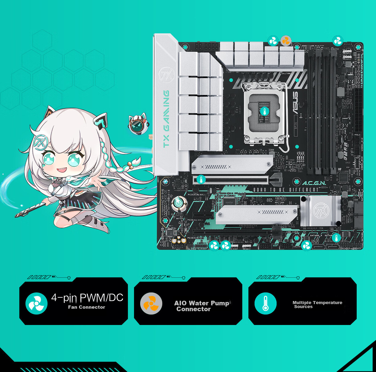 ASUS TX GAMING B760M WIFI D4 Motherboard, Supports CPU 14700K/14600KF/12600KF (Intel B760/LGA 1700) 11