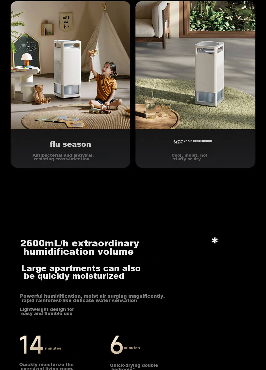 Mijia Xiaomi Baby-Friendly All-In Humidifier And Air Purifier 3Max, Antibacterial And Allergen Removal, Large Capacity Home Bedroom Humidifier Air Purifier Gift for Women's Moisturizing 3