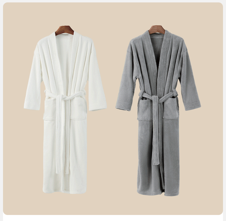 Sanli New Autumn Winter Home Bathrobe Women Milk Velvet Men Couple Pajama Set Extended Thickened Robe 170cm 10