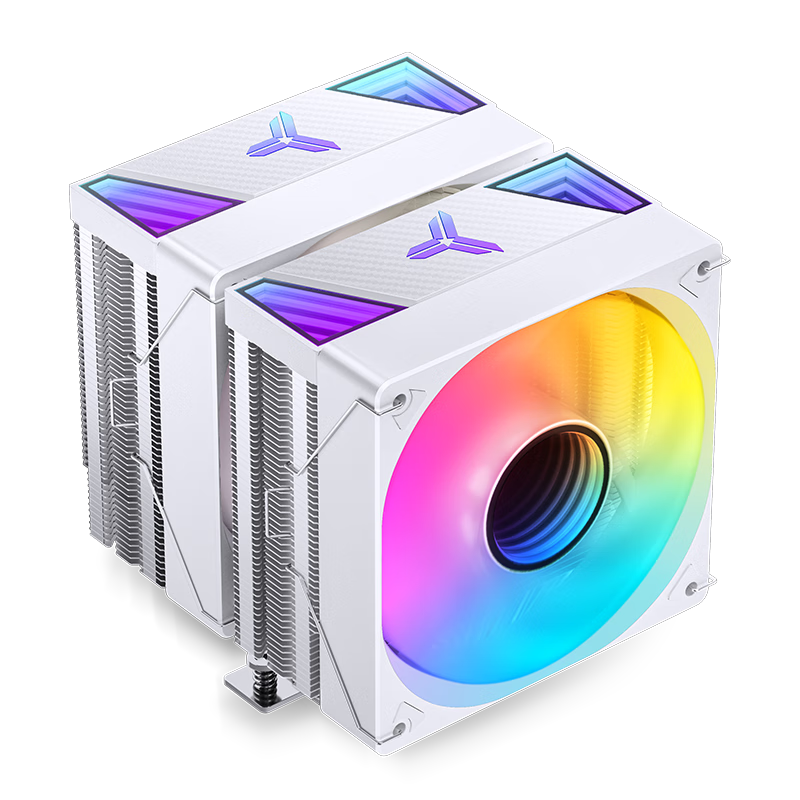 JONSBO CR-3000ARGB Version White Model CPU Air Cooler (Dual Tower Dual Fans / Nickel-Plated 7 Heat Pipes / ARGB Sync / PWM / Multi-Platform / Thermal Paste Included)
