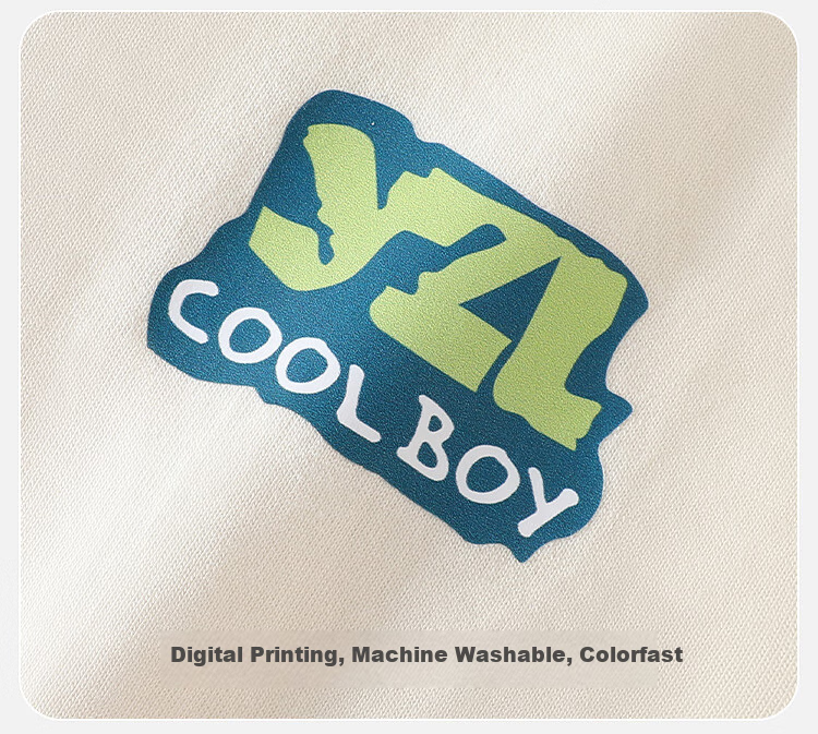 YUZHAOLIN Boys' Pajamas, Children's Home Wear Set, Spring Season, for Older Children, Pure Cotton Clothes, Children's Clothing, All-Over Letter Print 10