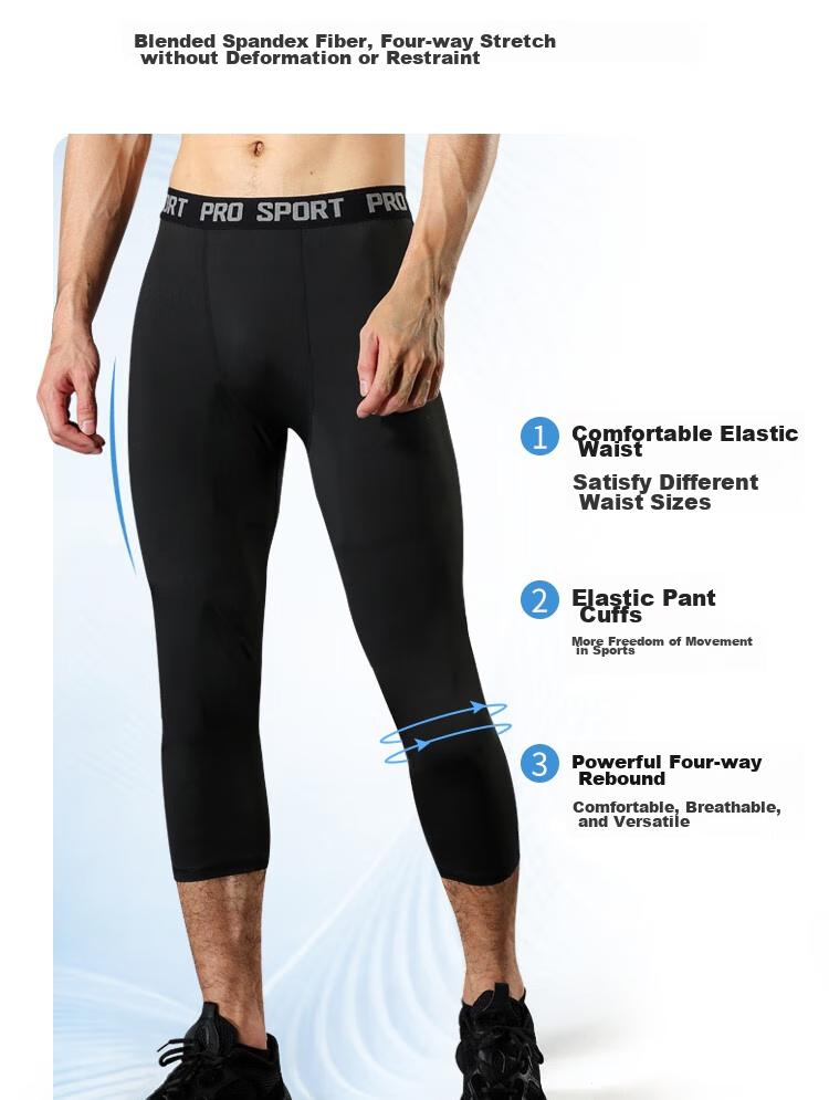 FANDIMU Men's Compression Shorts, Quick-Dry Sports Fitness Leggings for Basketball And Running, Black, XL 8